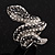 Dazzling Swarovski Crystals Snake Ring In Rhodium Plated Metal - view 14
