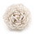 Snow White Glass Bead Flower Stretch Ring - view 8