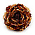 Light Brown Glass Bead Flower Stretch Ring - view 2