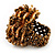 Gold/Brown Glass Bead Flower Stretch Ring - view 4