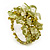 Olive Green Glass Chip Cluster Flex Ring - view 4