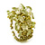 Olive Green Glass Chip Cluster Flex Ring - view 6