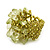 Olive Green Glass Chip Cluster Flex Ring - view 5