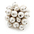 Freshwater Pearl & Bead Cluster Silver Tone Ring (White) - Adjustable 6/7 Size - view 3