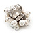 Freshwater Pearl & Bead Cluster Silver Tone Ring (White) - Adjustable 6/7 Size - view 5