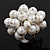 Freshwater Pearl & Bead Cluster Silver Tone Ring (White) - Adjustable 6/7 Size - view 4