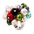 Freshwater Pearl & Bead Cluster Silver Tone Ring (Multicoloured) - Adjustable - view 5