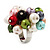 Freshwater Pearl & Bead Cluster Silver Tone Ring (Multicoloured) - Adjustable - view 6
