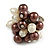 Freshwater Pearl & Bead Cluster Silver Tone Ring (Chocolate & Light Cream) - Adjustable - view 7