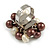 Freshwater Pearl & Bead Cluster Silver Tone Ring (Chocolate & Light Cream) - Adjustable - view 8