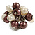 Freshwater Pearl & Bead Cluster Silver Tone Ring (Chocolate & Light Cream) - Adjustable - view 9
