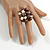 Freshwater Pearl & Bead Cluster Silver Tone Ring (Chocolate & Light Cream) - Adjustable - view 10