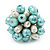 Freshwater Pearl & Bead Cluster Silver Tone Ring (Light Blue & Light Cream) - Adjustable - view 2