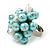 Freshwater Pearl & Bead Cluster Silver Tone Ring (Light Blue & Light Cream) - Adjustable - view 4
