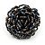 Large Brown/Pewter Glass Bead Flower Stretch Ring - view 3