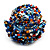 Large Multicoloured Glass Bead Flower Stretch Ring (Blue, Red, Black & Orange) - view 6