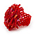 Bright Red Glass Bead Flower Stretch Ring - view 4