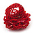 Bright Red Glass Bead Flower Stretch Ring - view 5