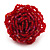 Bright Red Glass Bead Flower Stretch Ring - view 2