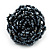 Pewter Glass Bead Flower Stretch Ring - view 2