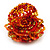 Large Multicoloured Glass Bead Flower Stretch Ring (Orange, Gold & Red) - view 4
