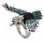 Bold Crystal Bird Ring In Rhodium Plated Metal (Blue) - view 14