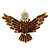 Bold Crystal Bird Ring In Gold Plated Metal (Brown) - view 3