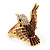 Bold Crystal Bird Ring In Gold Plated Metal (Brown) - view 6