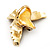 Bold Crystal Bird Ring In Gold Plated Metal (Brown) - view 5