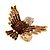 Bold Crystal Bird Ring In Gold Plated Metal (Brown) - view 8