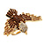 Bold Crystal Bird Ring In Gold Plated Metal (Brown) - view 7