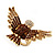 Bold Crystal Bird Ring In Gold Plated Metal (Brown) - view 10