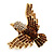 Bold Crystal Bird Ring In Gold Plated Metal (Brown) - view 11