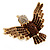 Bold Crystal Bird Ring In Gold Plated Metal (Brown) - view 12