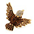 Bold Crystal Bird Ring In Gold Plated Metal (Brown) - view 13