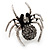 Stunning Black Crystal Spider Cocktail Ring in Burnt Silver Plating - view 3