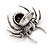 Stunning Black Crystal Spider Cocktail Ring in Burnt Silver Plating - view 4