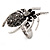 Stunning Black Crystal Spider Cocktail Ring in Burnt Silver Plating - view 6