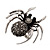 Stunning Black Crystal Spider Cocktail Ring in Burnt Silver Plating - view 8