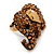 Large Antique Gold Citrine Crystal Elephant Ring - Adjustable - view 6