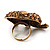 Large Antique Gold Citrine Crystal Elephant Ring - Adjustable - view 5