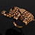 Large Antique Gold Citrine Crystal Elephant Ring - Adjustable - view 10