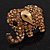Large Antique Gold Citrine Crystal Elephant Ring - Adjustable - view 3