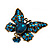 Teal Blue Butterfly With Dangling Tail Ring In Bronze Metal - Adjustable - view 7