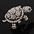 Large Crystal Turtle Ring In Silver Tone Metal - view 13