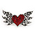 'Wings Of Love' Diamante Ring In Burn Silver Metal - Adjustable - view 5
