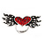 'Wings Of Love' Diamante Ring In Burn Silver Metal - Adjustable - view 7