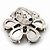 Large Olive Green Diamante 'Flower' Ring In Silver Plating - Adjustable - 4cm Diameter - view 6