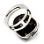 Dome Shaped Diamante Fancy Ring In Burn Silver Metal - view 5