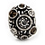 Dome Shaped Diamante Fancy Ring In Burn Silver Metal - view 4